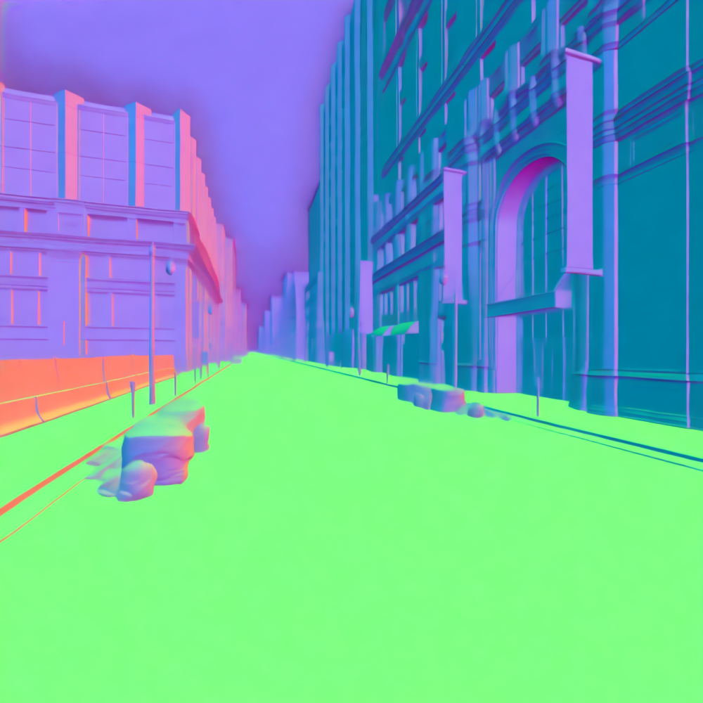 Inverse rendering example MatrixCity test7 - Normal